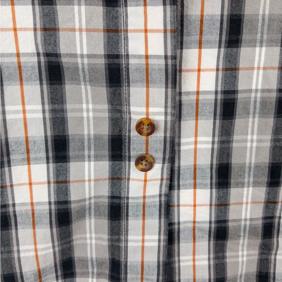 Carhartt Work Shirt Men's Small Relaxed Fit Plaid White Gray Logo 100% Cotton - Picture 7 of 10